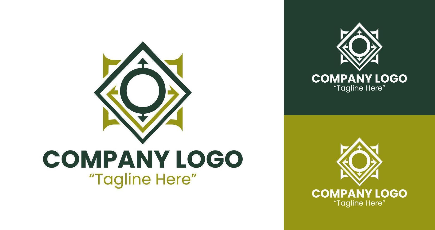 Modern Geometric Logo Design for Creative Agencies and Startups in Green Color vector