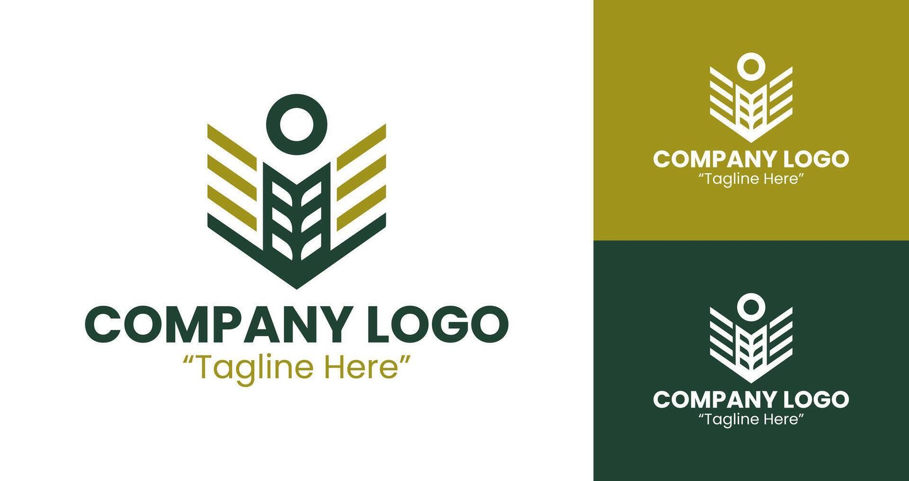 Elegant Abstract Symbol Logo Design for Corporate Identity in Green vector