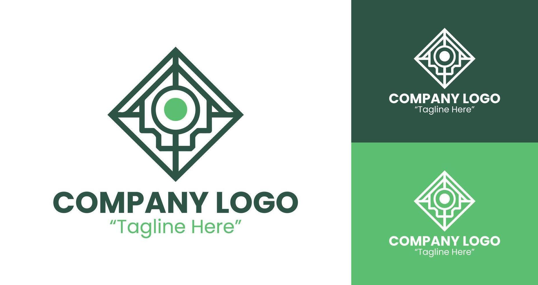Professional Geometric Style Logo Design for Business Branding in Green Color vector