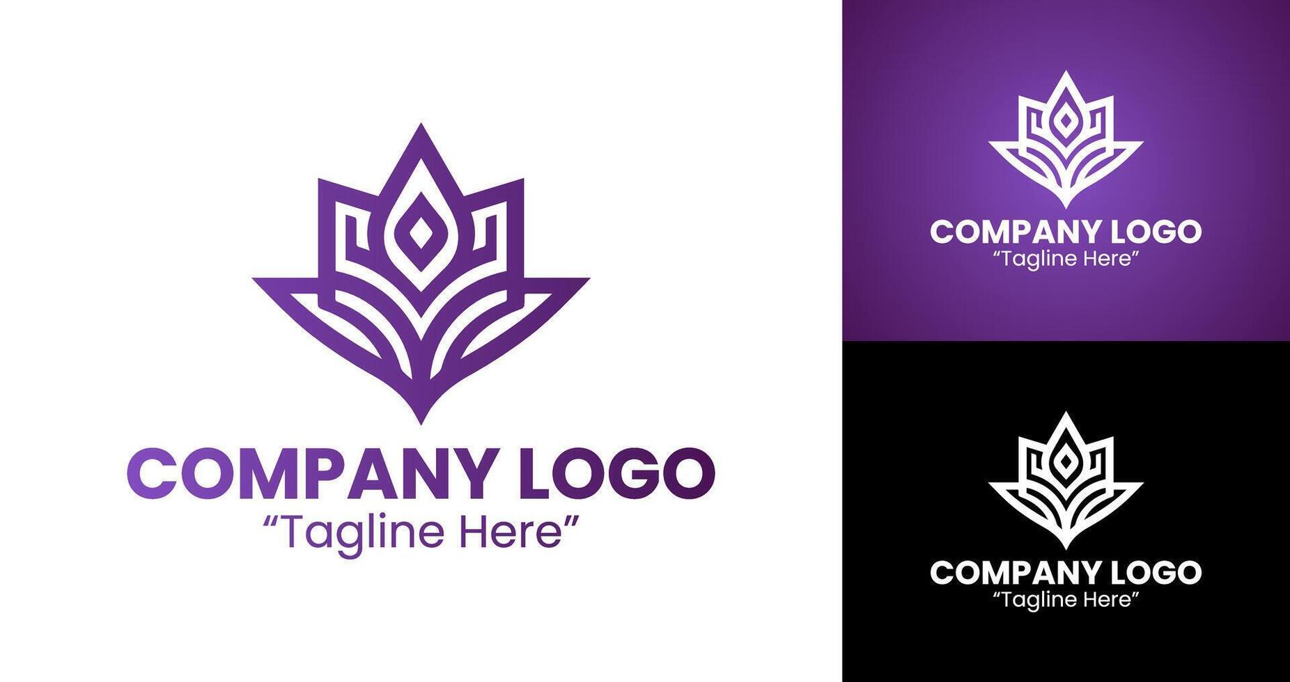 Elegant and Modern Logo Designs for Business and Corporate Branding in Purple Gradient vector