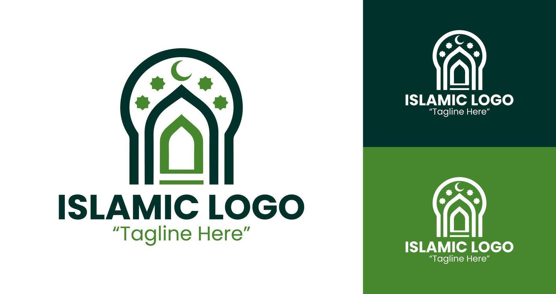 Symmetric Islamic Logo with Islamic Pattern for Modern Branding vector