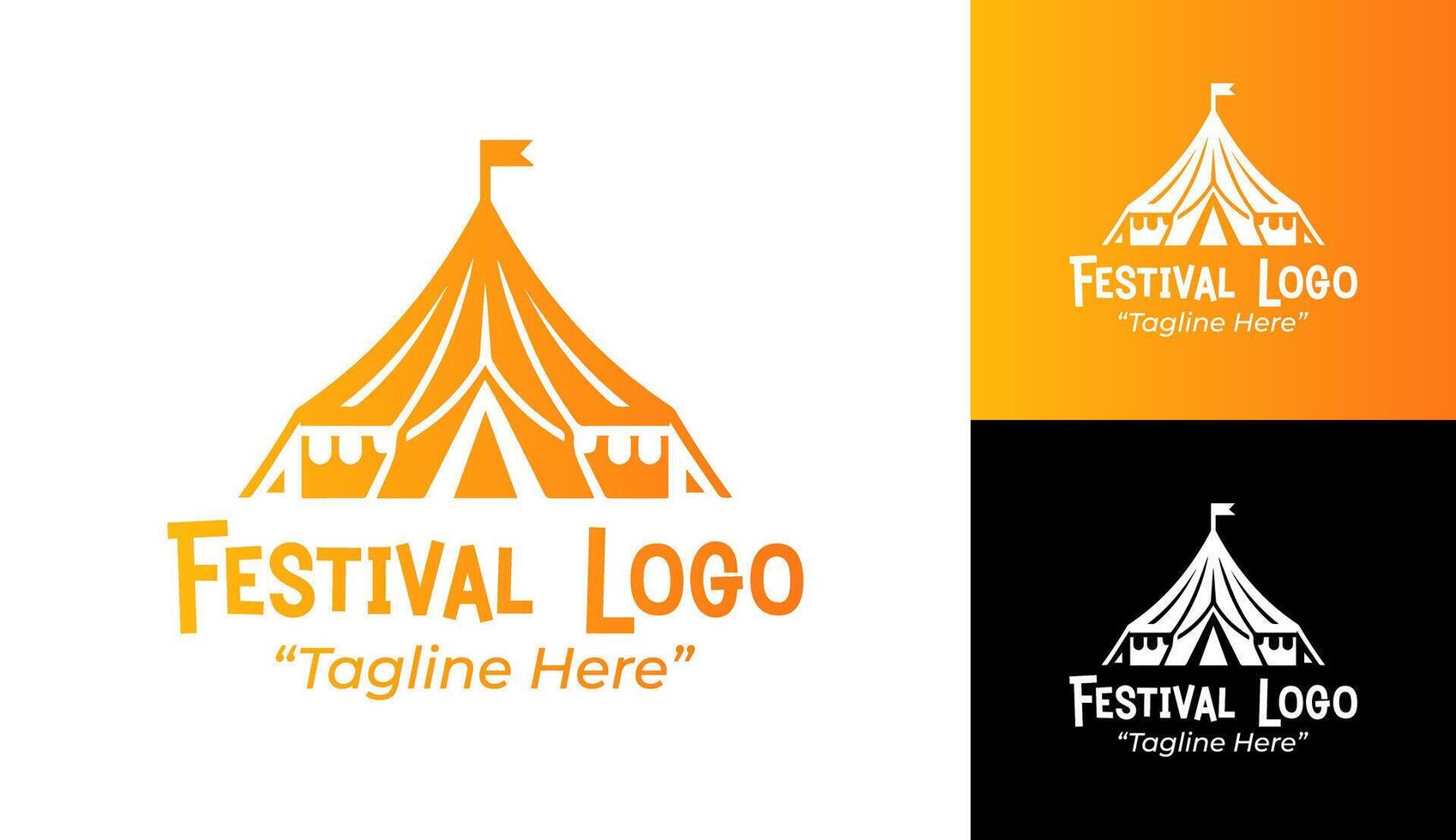 Modern and Iconic Festival Logos with Tent for Event Branding vector