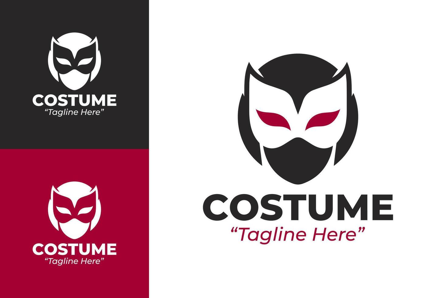 Modern and Stylish Costume Logo with Black and Red Theme for Events vector