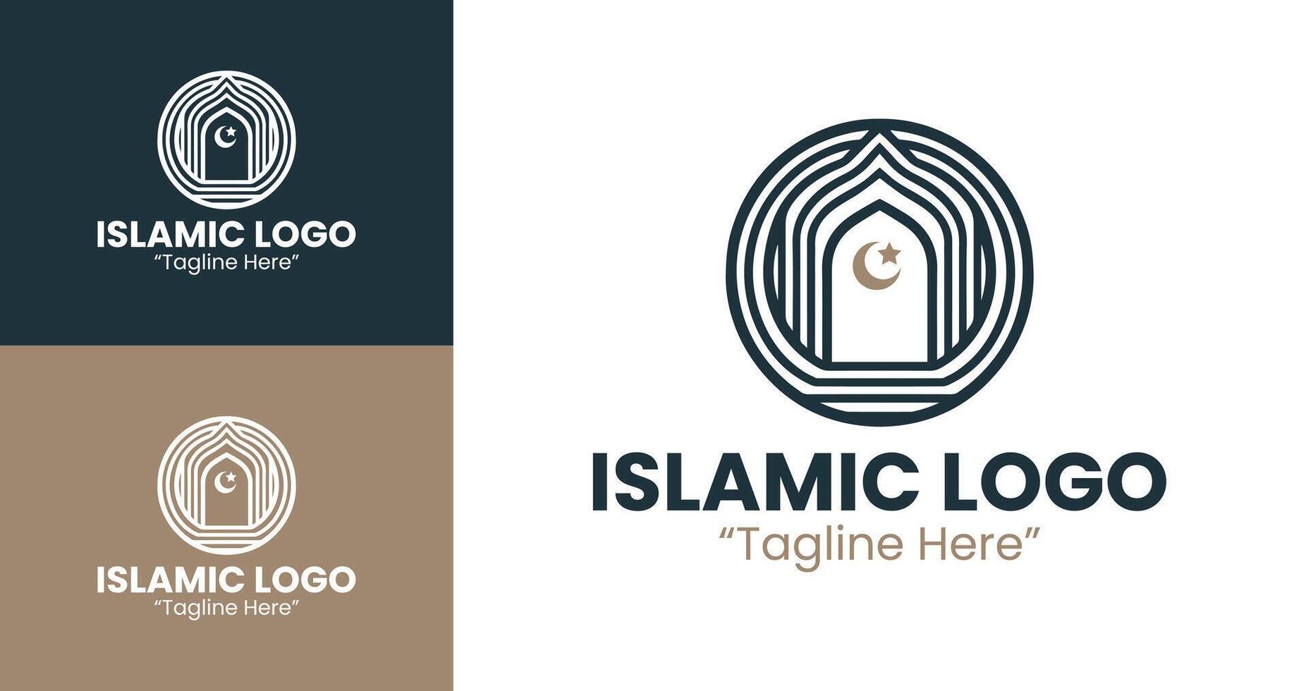 Stylish Islamic Logo with Creative Design for Branding and Identity in Blue and Gold vector
