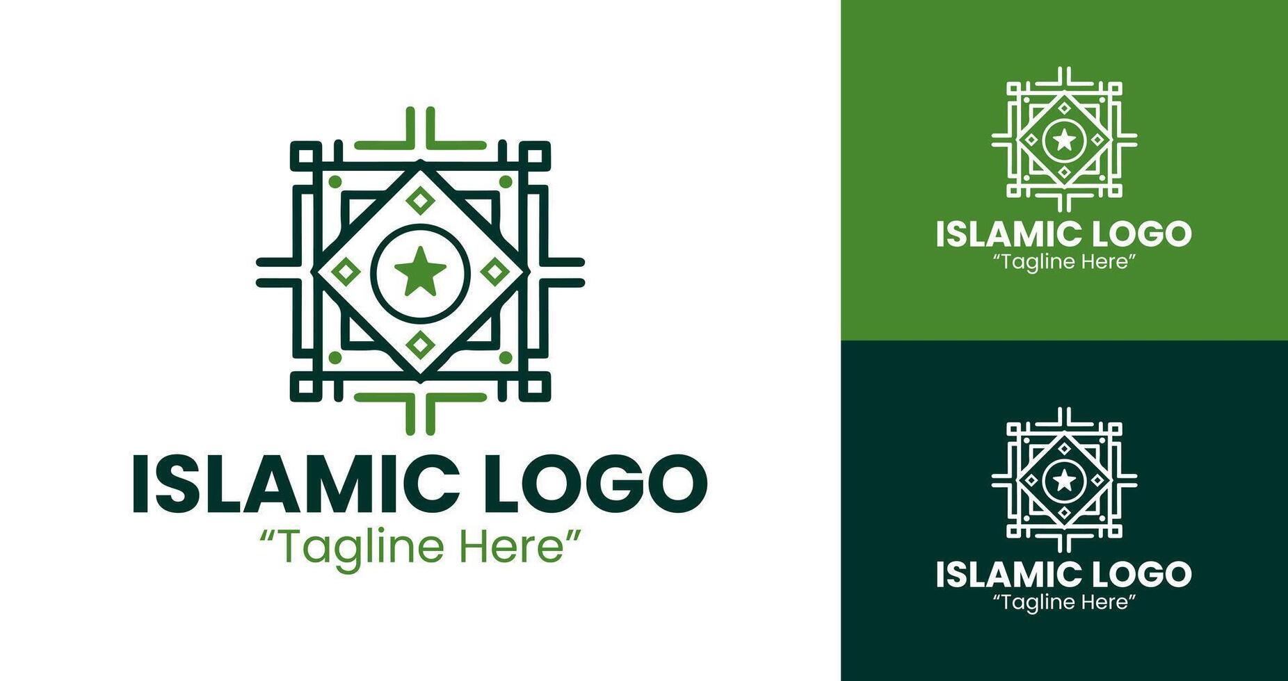 Symmetric Geometric Islamic Logo for Elegant Corporate Branding vector