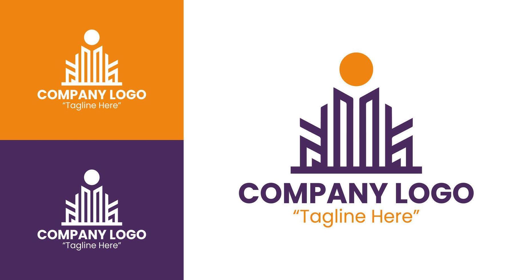 Modern and Professional Corporate Logo for Branding and Business Identity in Orange and Purple vector