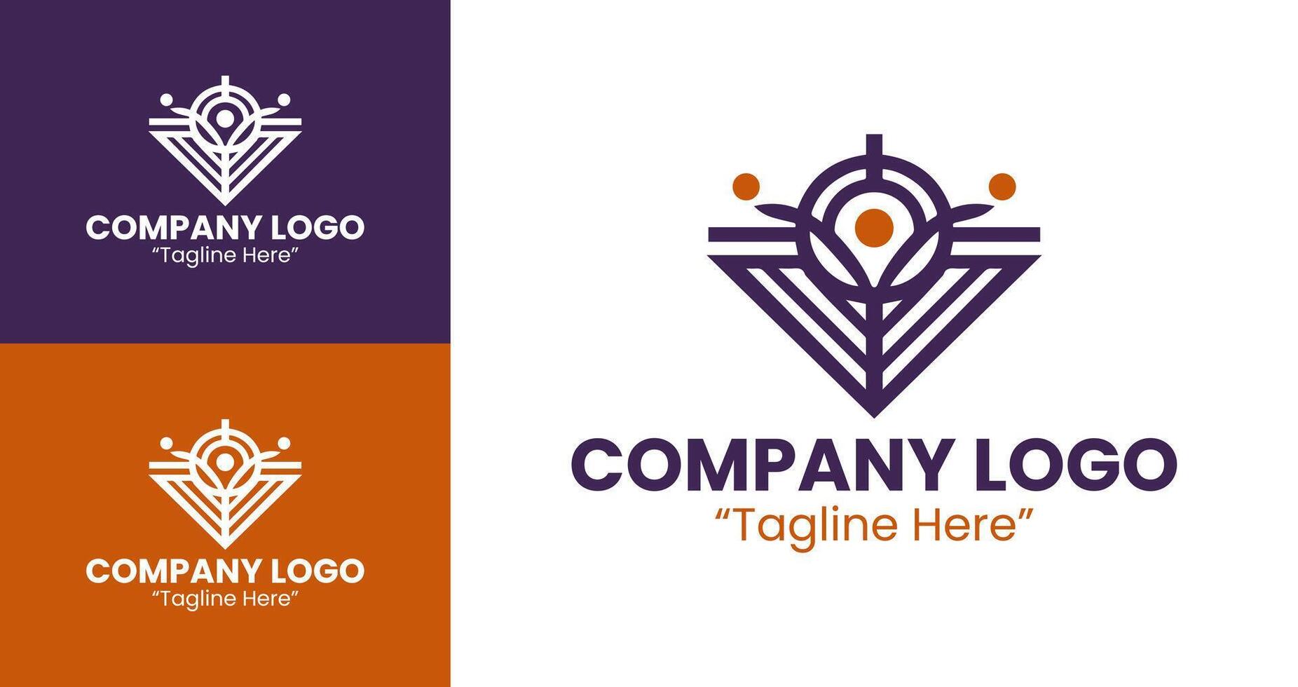 Sophisticated Company Logos for Modern Business Branding Solutions in Mustard and Purple vector