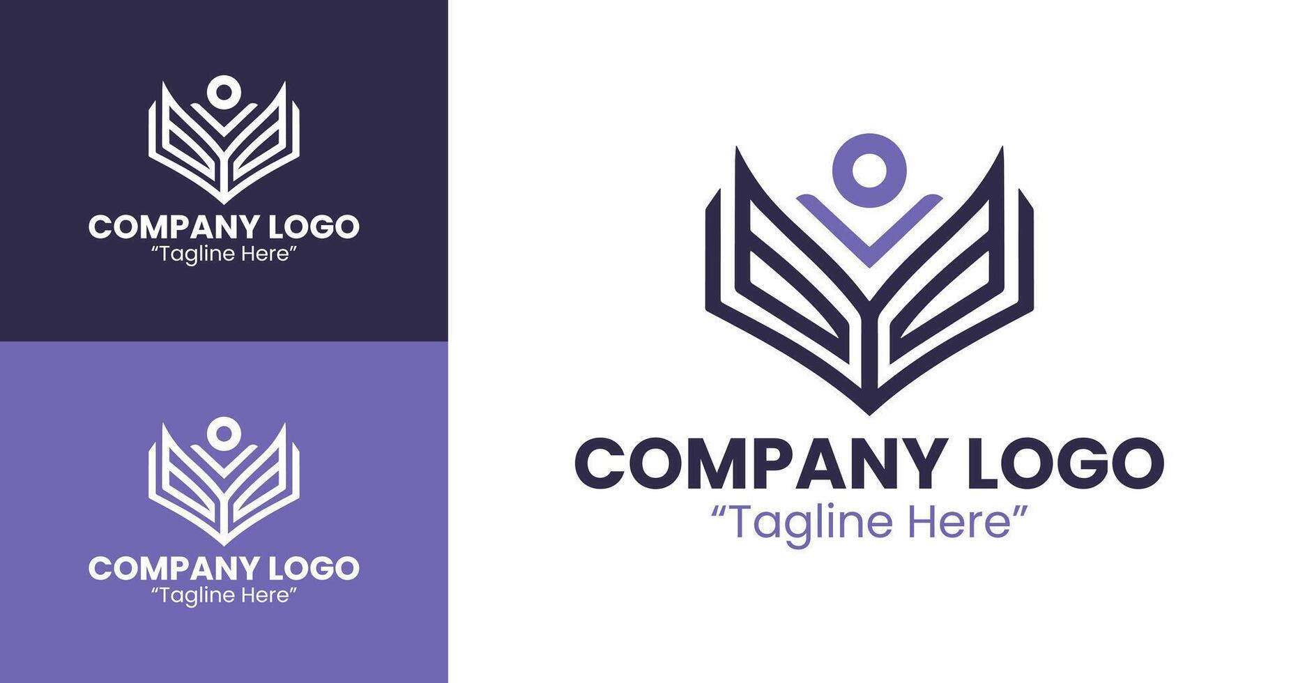 Creative Abstract Company Logo with Geometric Cross and Diamond Shapes in Purple Color vector