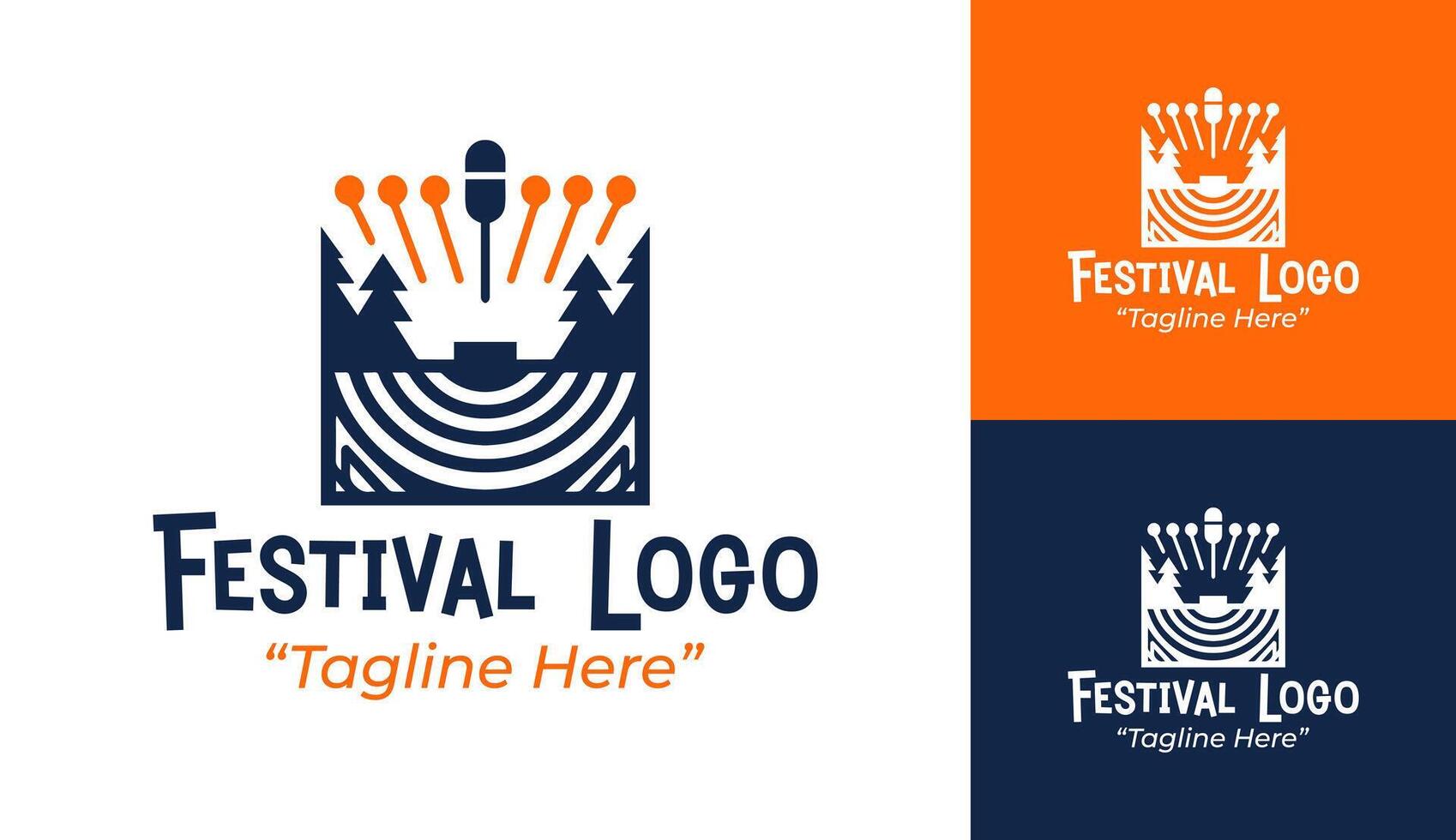 Creative Festival Logo Designs with Stylish Typography and Bold Shapes vector