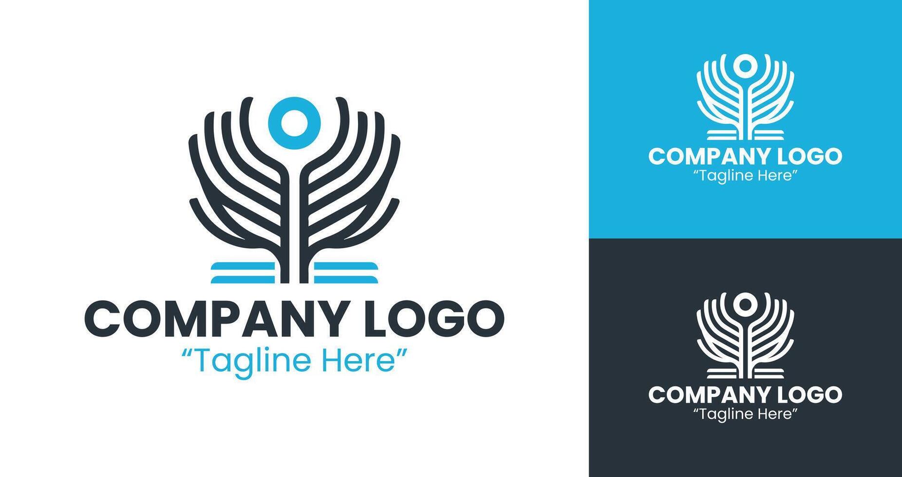 Sleek and Modern Logo Designs for Business Identity and Branding in Blue Color vector
