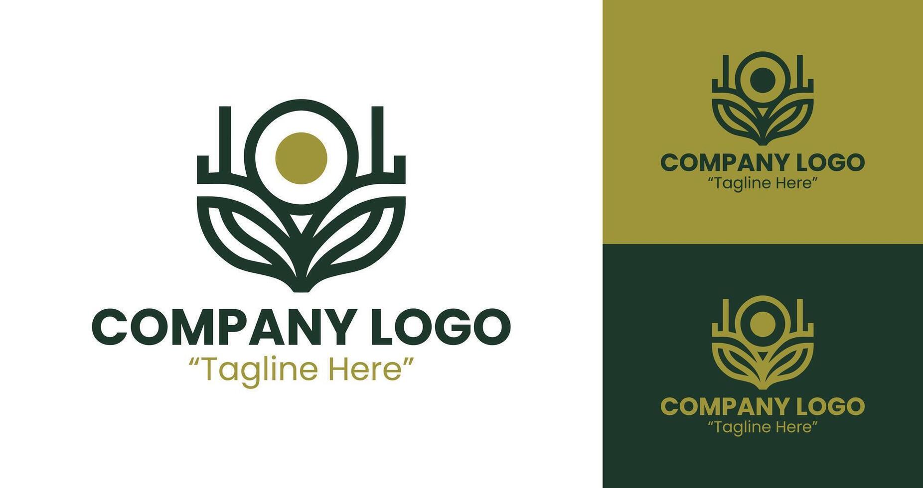 Modern Creative Logo Design for Business and Company Branding in Gold and Dark Green vector