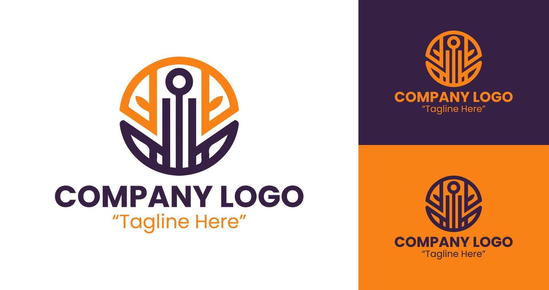 Creative and Modern Brand Logo Designs for Businesses and Startups in Orange and Purple vector