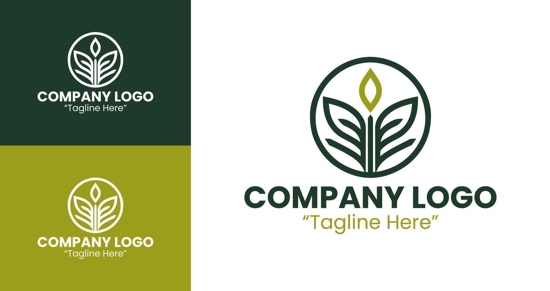 Minimalistic Business Logos for Digital Branding and Modern Identity in Green vector