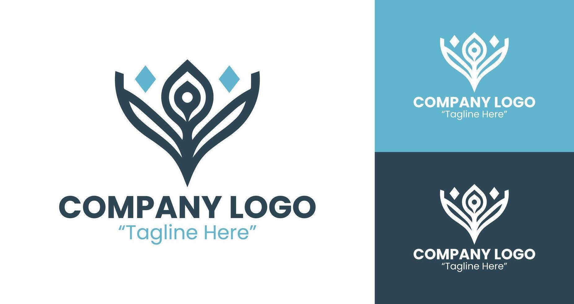 Stylish Corporate Logo with Modern Shape for Company Branding and Identity in Sky Blue vector