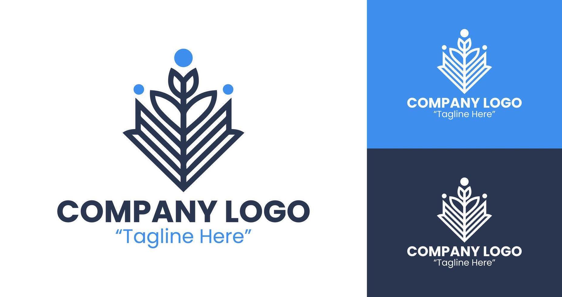 Modern Company Blue Logo with Clean Lines for Business Identity and Branding vector