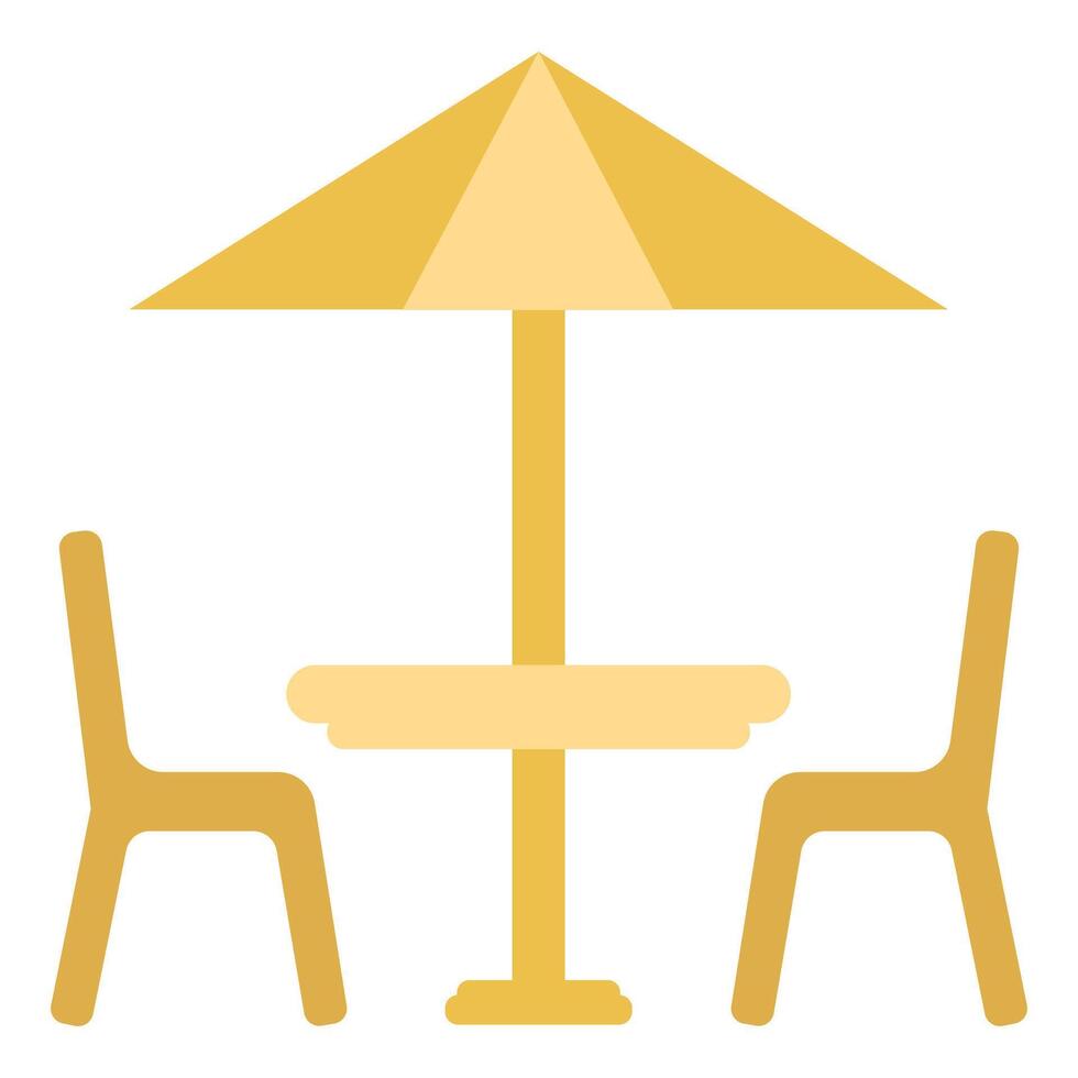illustration of a cafe table and chairs. Eating out. Summer terrace vector