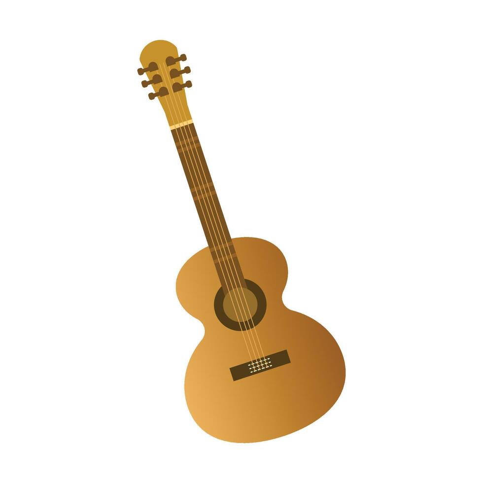An isolated classical guitar on a white background vector