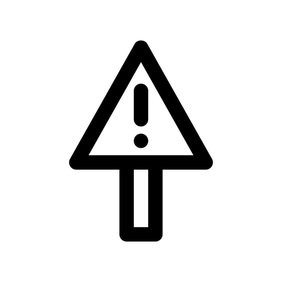 Warning sign icon thick bold line vector