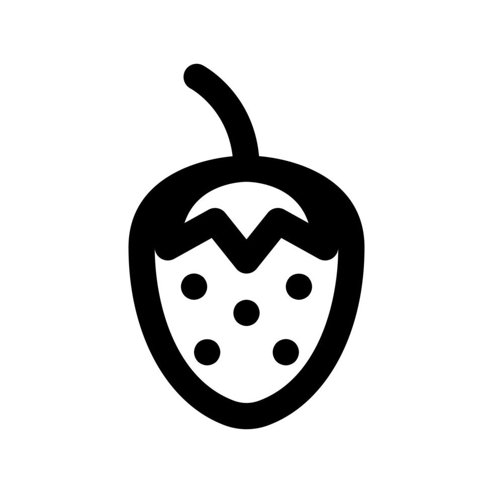 Strawberry icon thick bold line vector