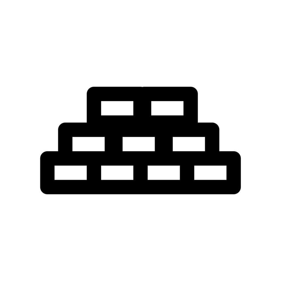 Bricks icon thick bold line vector