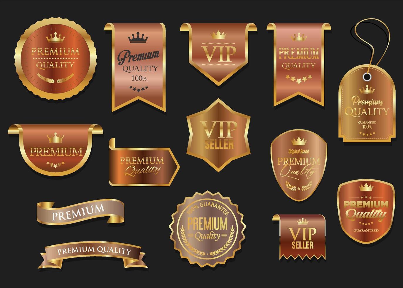 Premium quality badges and labels collection vector