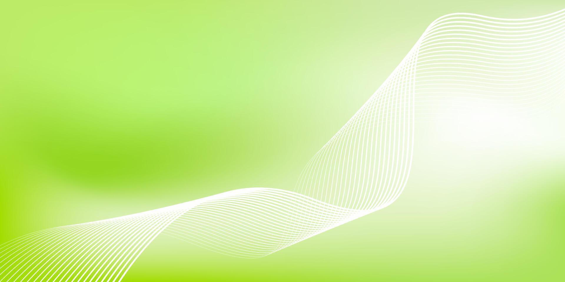 Abstract green gradient background with shining lines waves. Minimalist background for banner, poster, cover, brochure, flyer,website vector