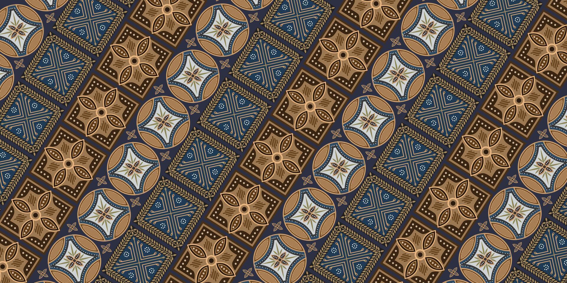 Geometric blue and gold pattern design vector