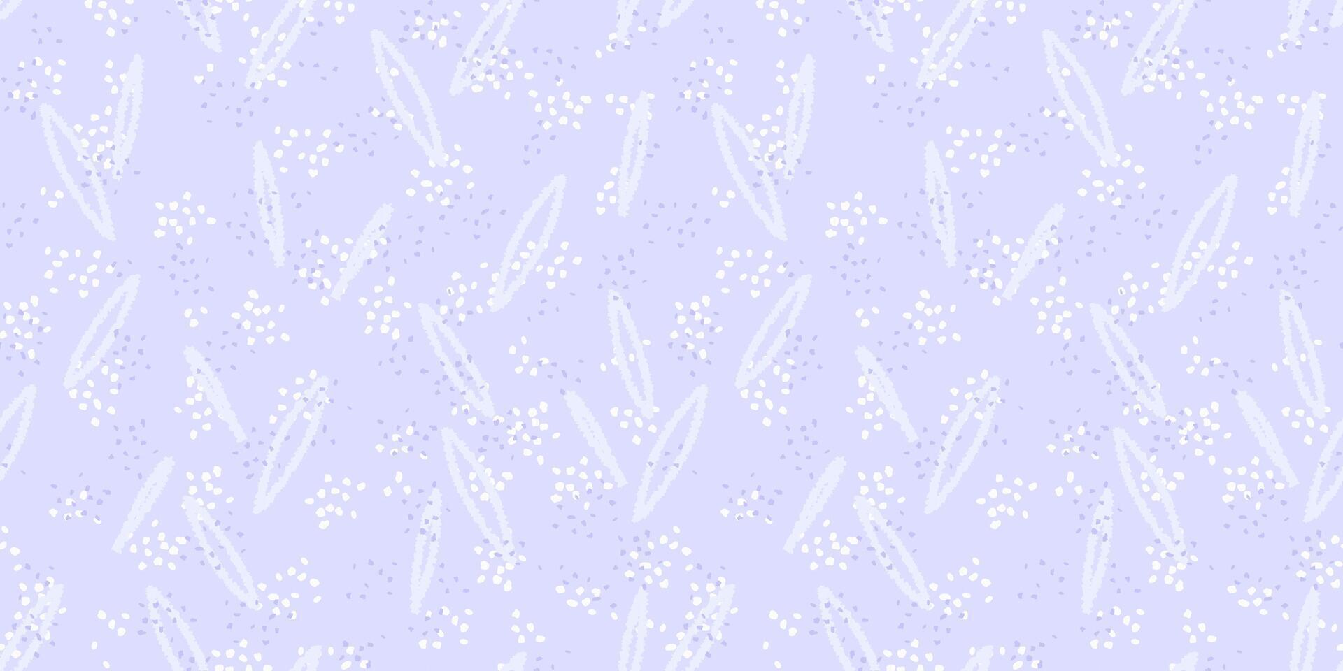Abstract pattern with hand-drawn elongated shapes and scattered dots. Paste purple violet background print. Design for textiles, digital art, and modern design projects. vector