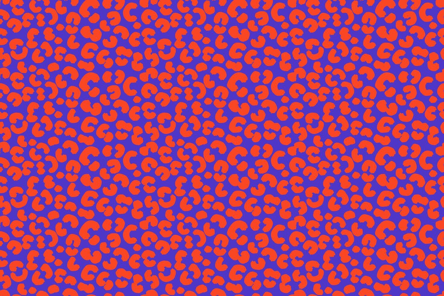 Seamless leopard print pattern with bold orange spots on a vivid blue background. Trendy animal skin design for fashion, textiles, packaging, modern digital projects vector