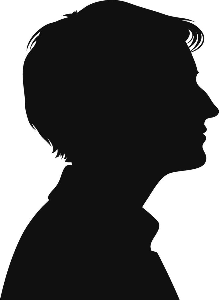 Person head silhouette simple and clean design vector