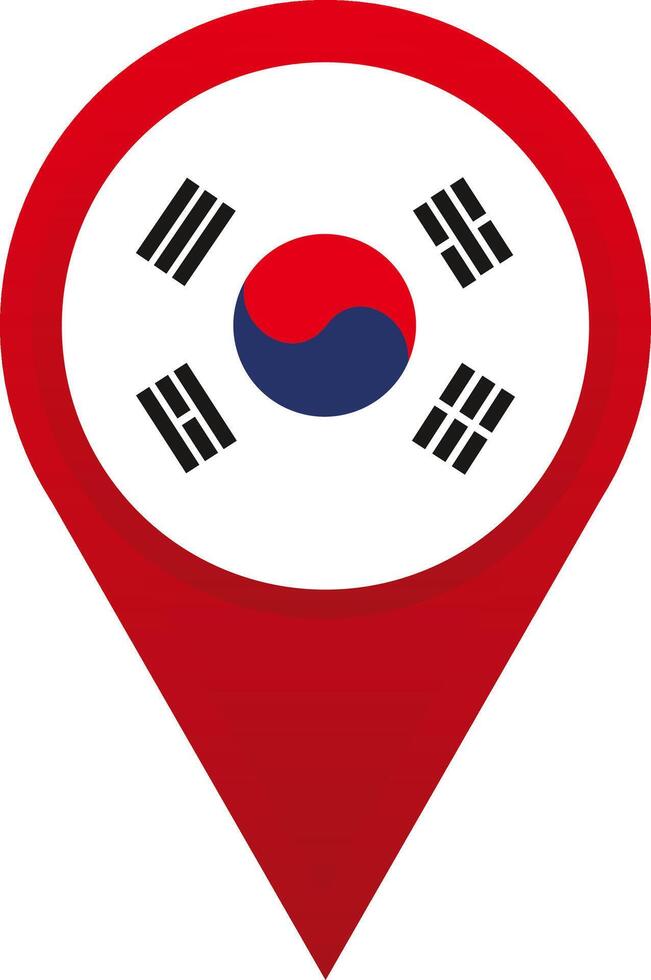 South Korea flag pin vector