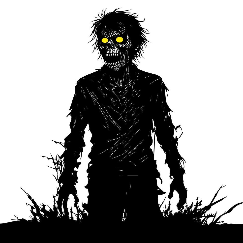 A zombie portrait on a white background. vector