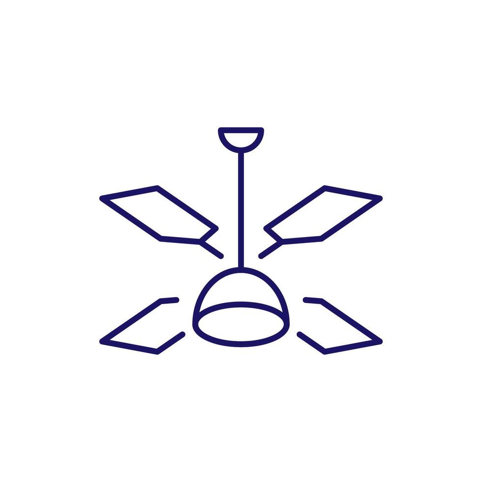 Lamp with Fan Minimalistic Linear Pictogram for Web and Graphic Design, Apps, Banners, Social Network and Cards vector