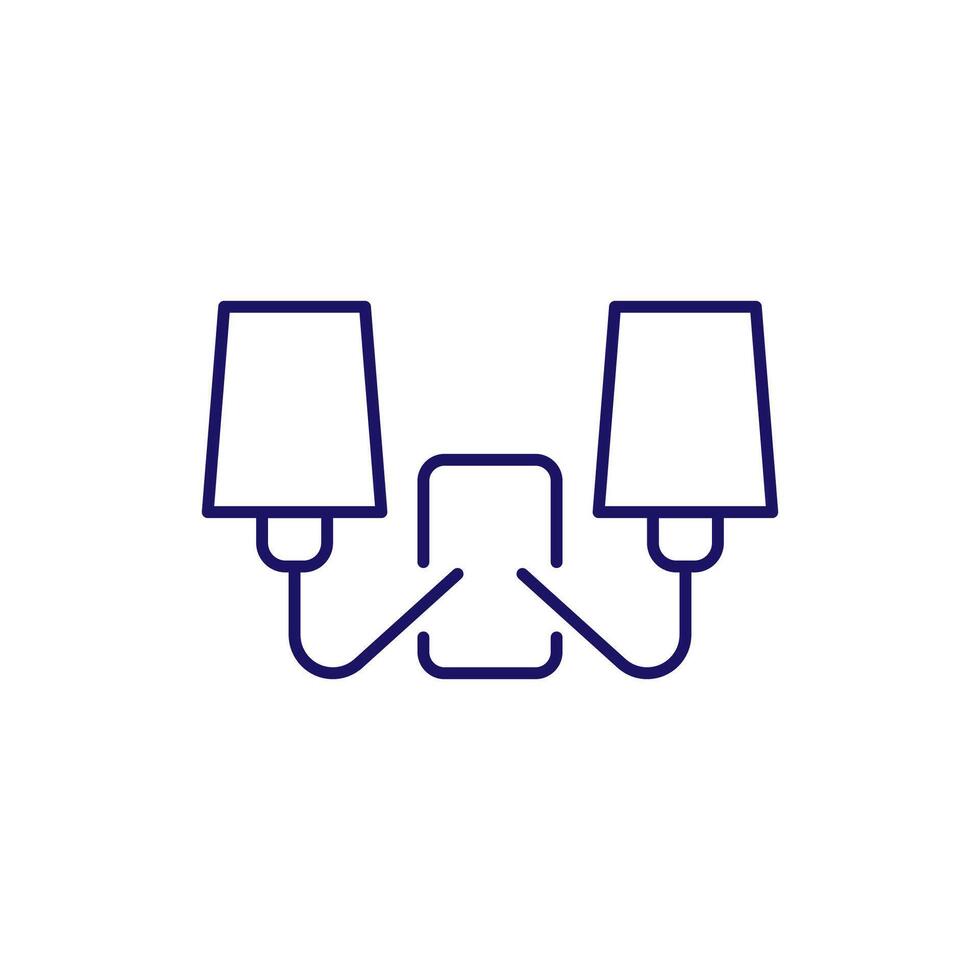 Wall Chandelier Minimalistic Thin Icon for Web and Graphic Design, Apps, Banners, Social Network and Cards vector