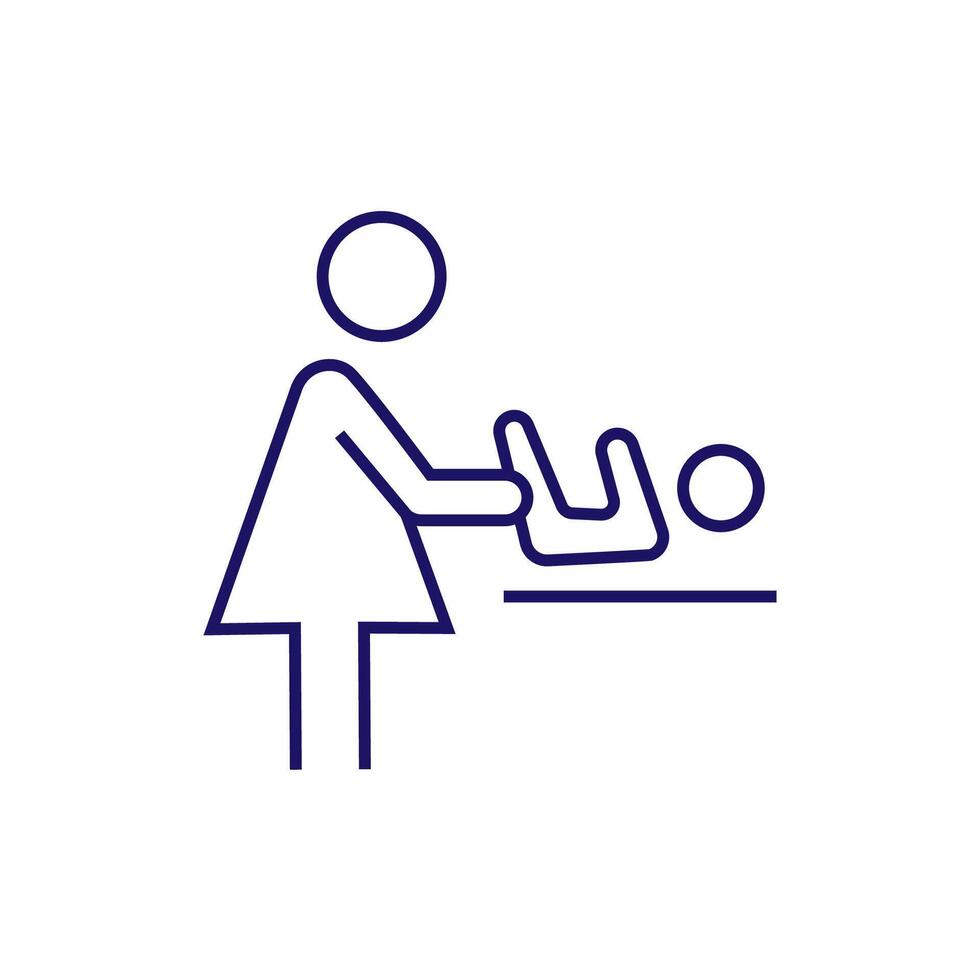 Baby Swaddling Minimalistic Thin Outline Icon for Web and Graphic Design, Apps, Banners, Social Network and Cards vector