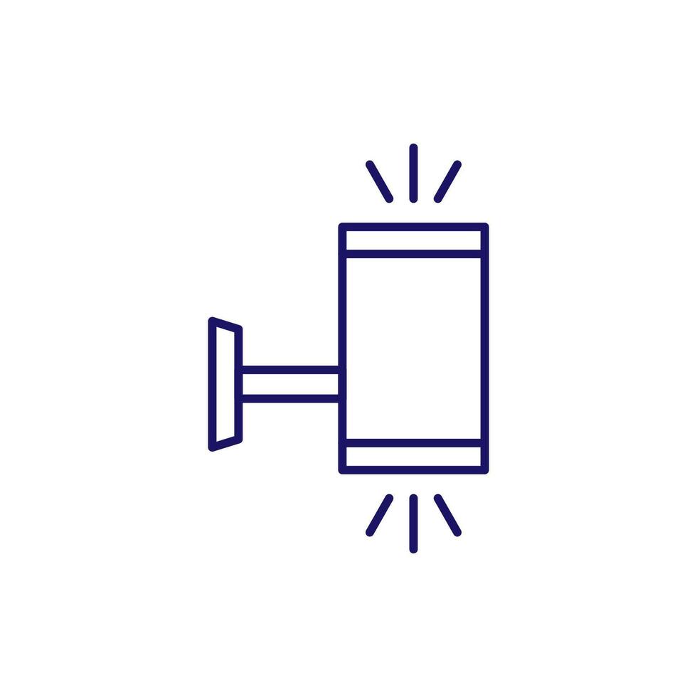 Wall Lamp Thin Icon for Web Sites, Books, Cards, Apps vector