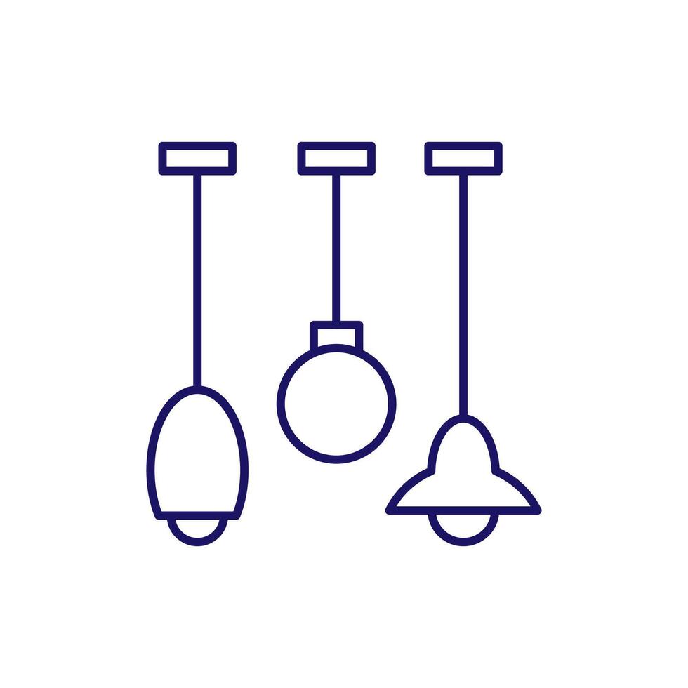 Lustre and Chandeliers Minimalistic Outline Icon for Web and Graphic Design, Apps, Banners, Social Network and Cards vector