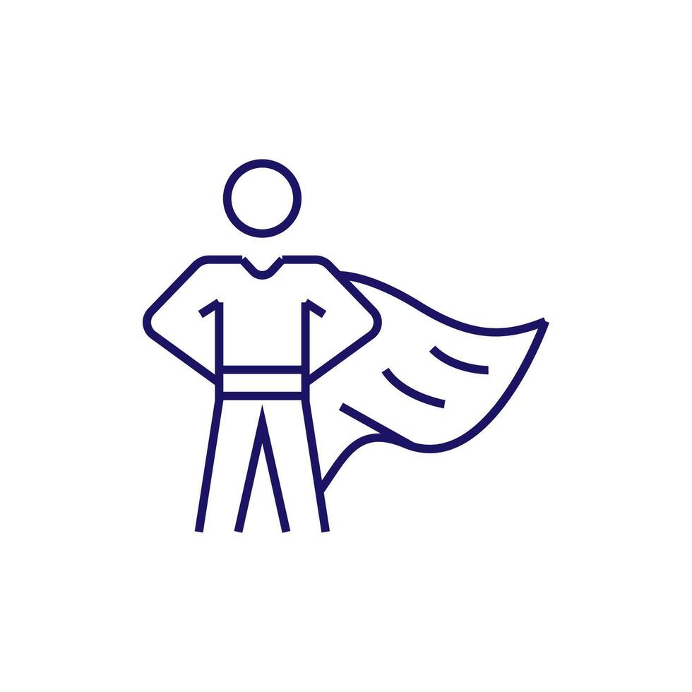 Super Hero Minimalistic Linear Sign for Web and Graphic Design, Apps, Banners, Social Network and Cards vector