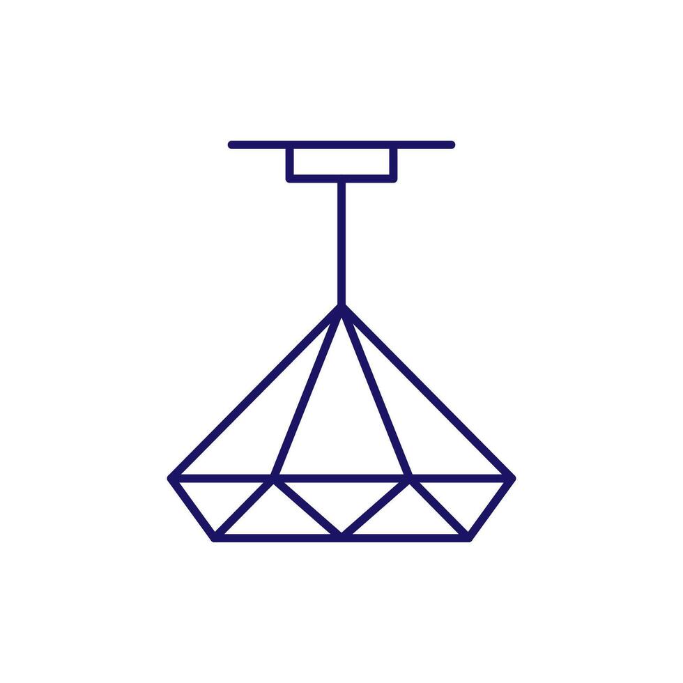Chandelier Minimalistic Line Icon for Web and Graphic Design, Apps, Banners, Social Network and Cards vector