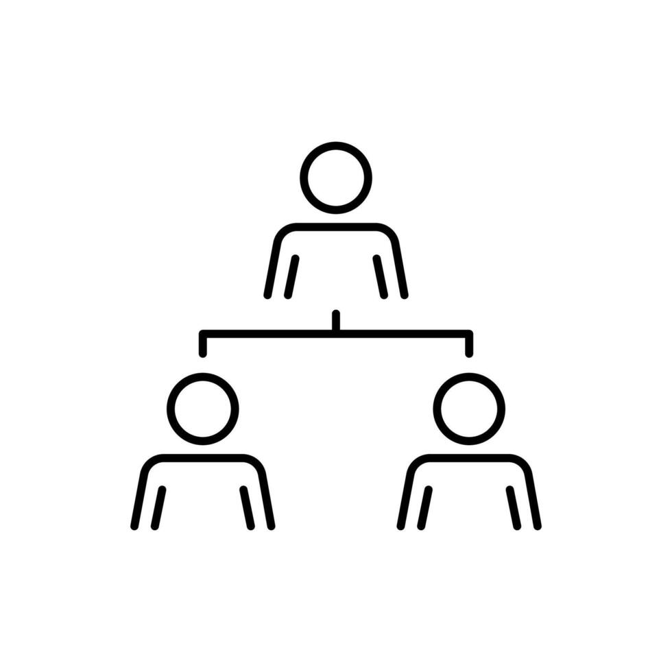 Staff Hierarchy Modern Outline Style Icon for Design, Cards, Apps, Social Networks vector