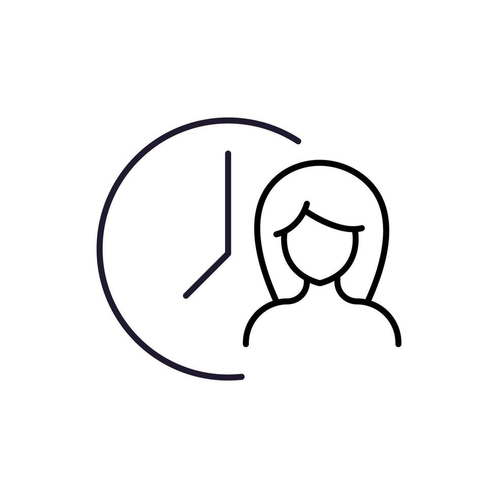 Faceless Woman Minimalistic Outline Icon for Web and Graphic Design, Apps, Banners, Social Network and Cards vector