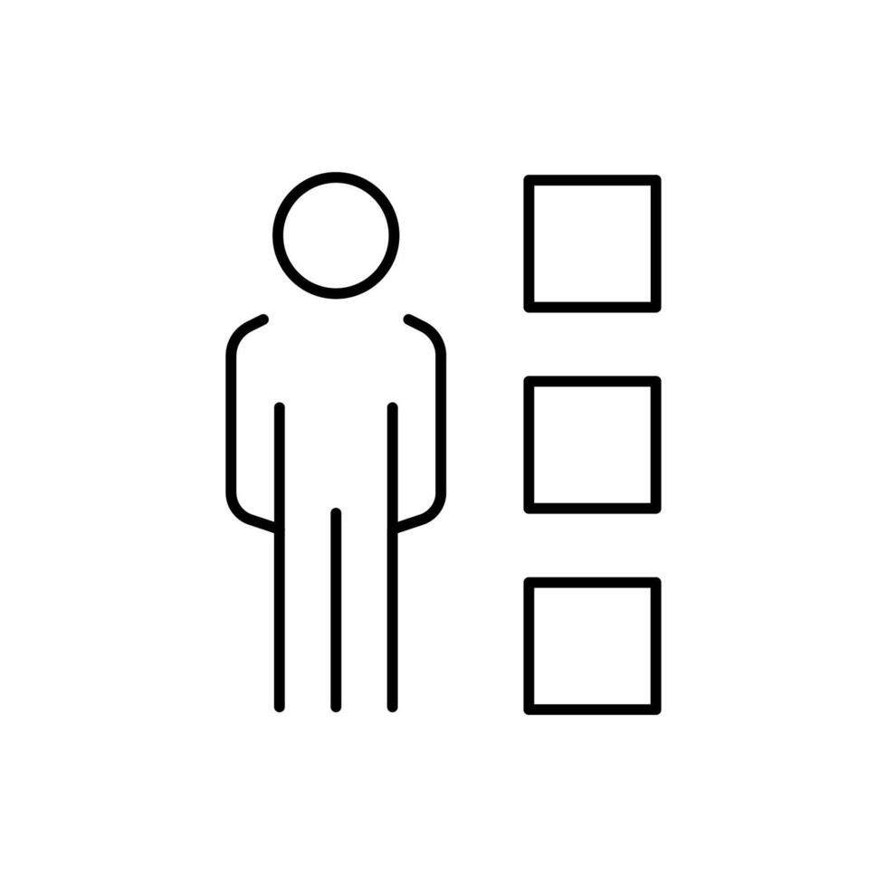 User by Checklist Minimalistic Icon Pictogram for Web and Graphic Design, Apps, Banners, Social Network and Cards vector