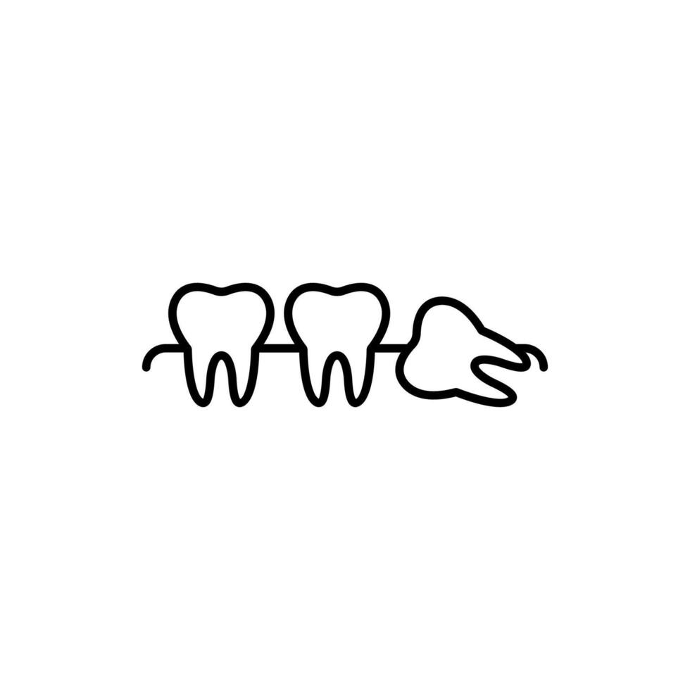 Wisdom Tooth Minimalistic Thin Outline Icon for Web and Graphic Design, Apps, Banners, Social Network and Cards vector