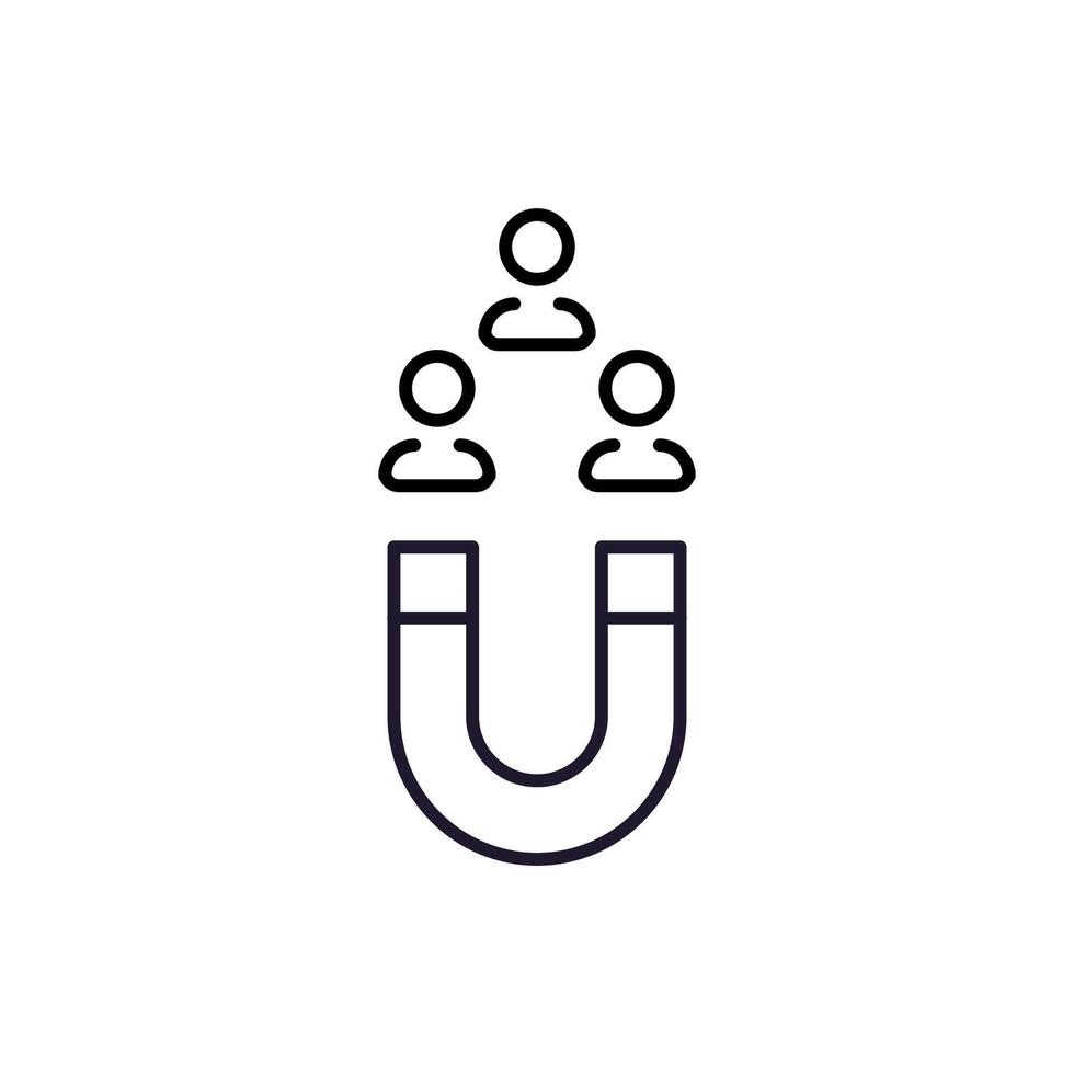 Employees by Magnet Thin Icon for Web Sites, Books, Cards, Apps vector