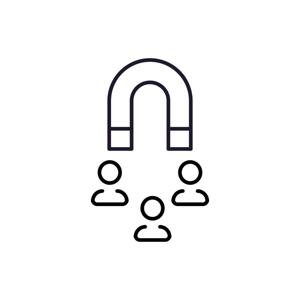 Magnet by People Minimalistic Line Icon for Web and Graphic Design, Apps, Banners, Social Network and Cards vector