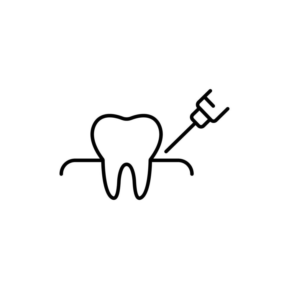 Gingival Injection Simple Thin Icon Perfect for Web Sites, Books, Cards, Apps vector