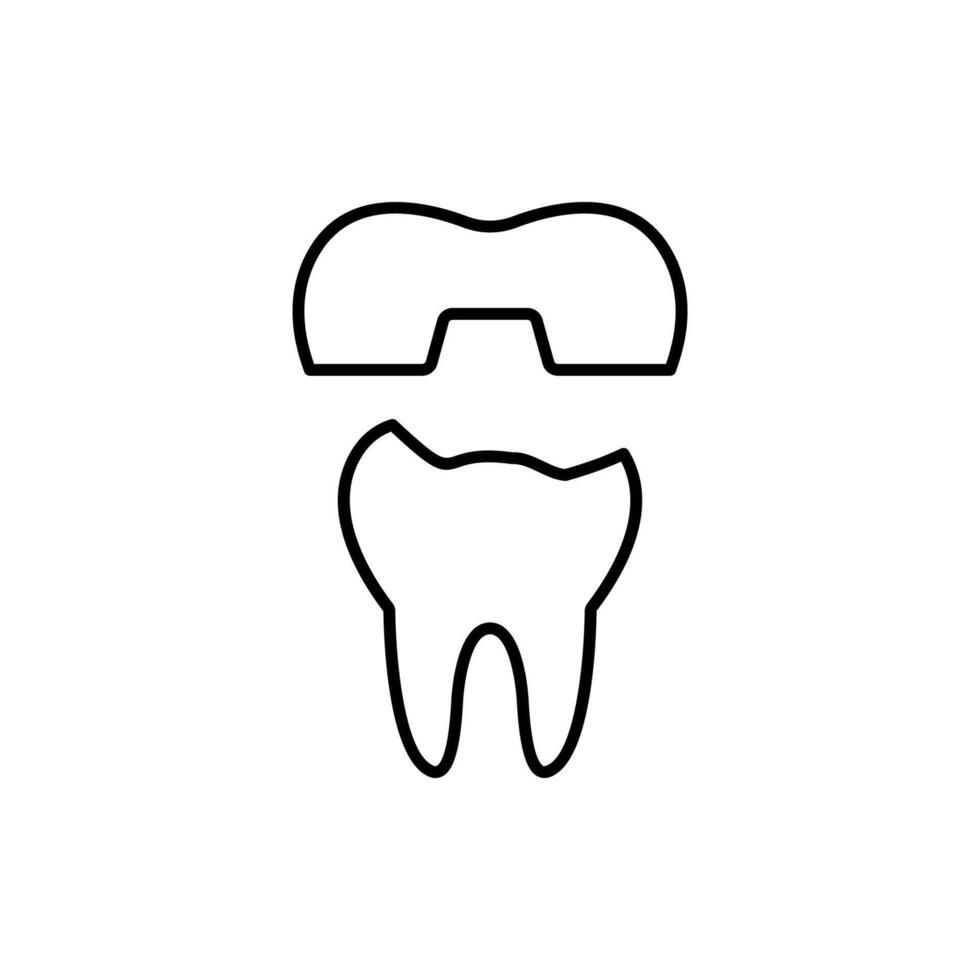 Dental Crown for Tooth Minimalistic Sign for Web and Graphic Design, Apps, Banners, Social Network and Cards vector