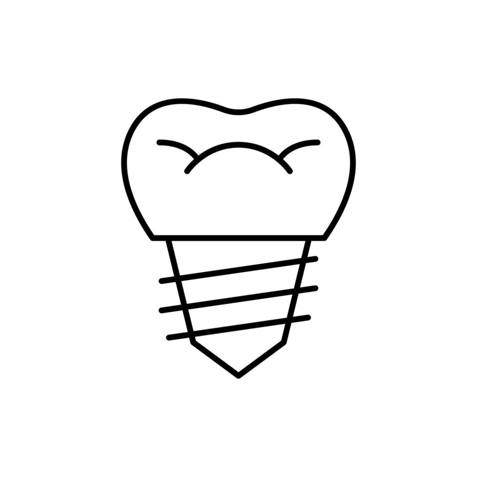 Dental Implant Minimalistic Icon Pictogram for Web and Graphic Design, Apps, Banners, Social Network and Cards vector