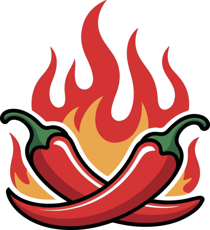 Hot chili peppers vector