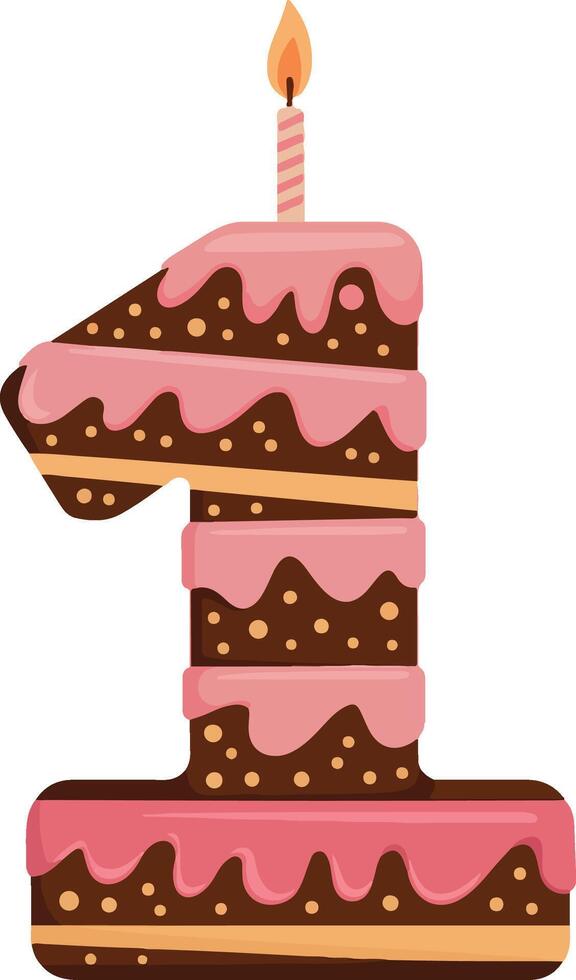 Birthday cake number one vector